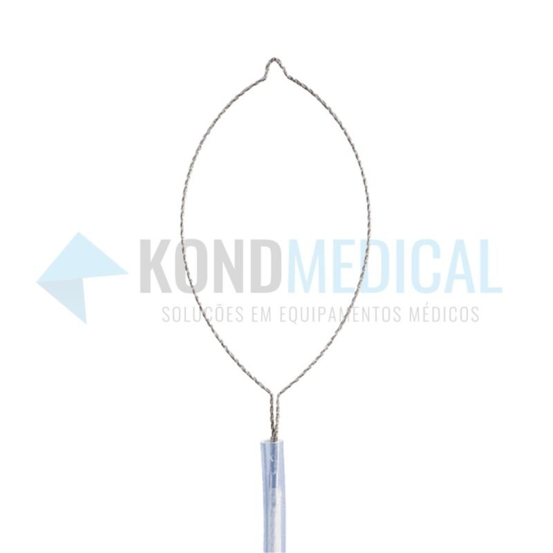Alça de polipectomia, oval, descartável, Medika, 2.3mm x 2300mm, abertura 30mm