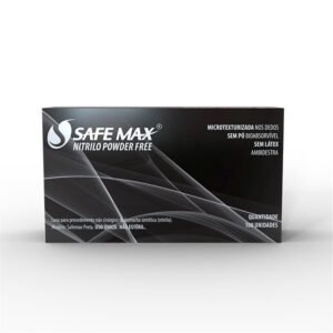 Luva para Procedimento Nitrilica, Black, Safemax, Tam P