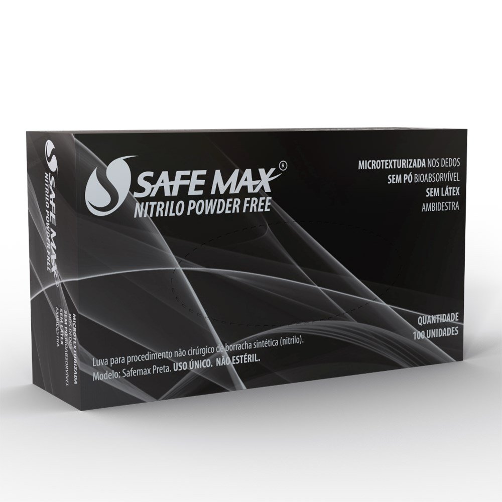 Luva para Procedimento Nitrilica, Black, Safemax, Tam G - Imagem 2