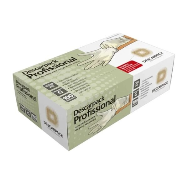 LUVA LATEX PROFISSIONAL, COM PO, DESCARPACK, TAM G REG. ANVISA