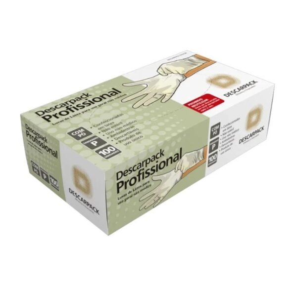LUVA LATEX, PROFISSIONAL, COM PO, DESCARPACK, TAM P REG. ANVISA