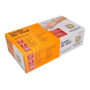 LUVA VINIL, COM PO, TRANSPARENTE, DESCARPACK, TAM P REG. ANVISA