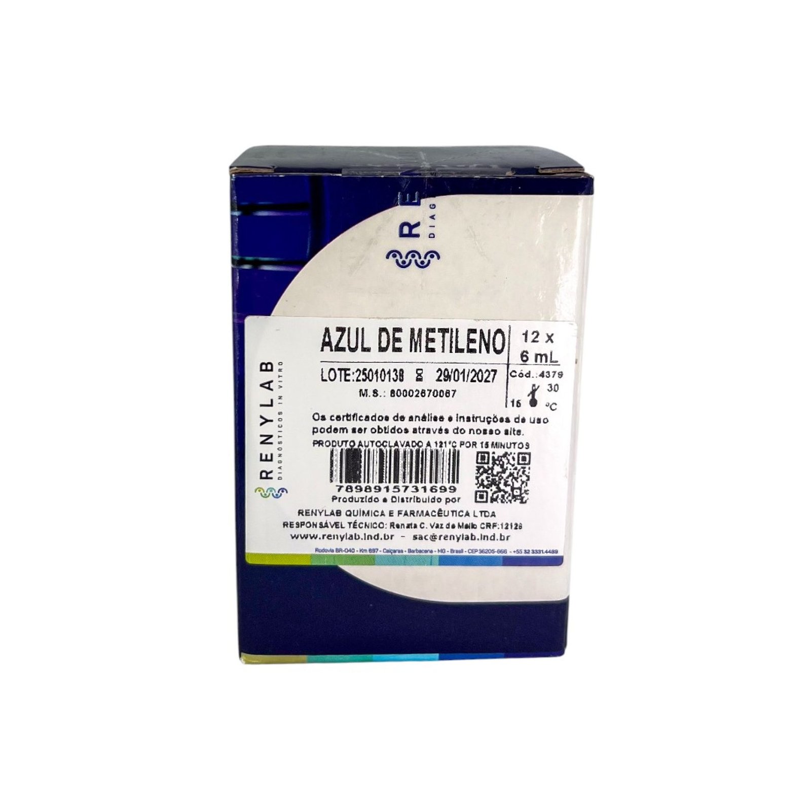 Caixa Azul de Metileno